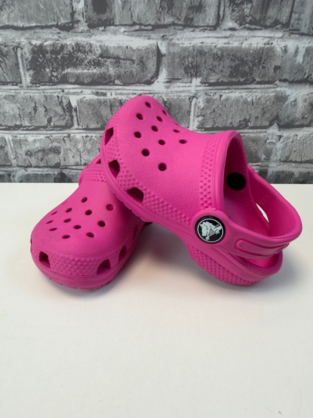 CROCS Kids' Hot Pink Classic Clog with Heel Strap